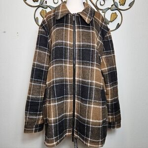 Shaquille O'Neal Men's Big & Tall "Honey Plaid" Double full-zip Wool Winter